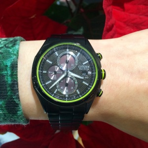 black and green watch