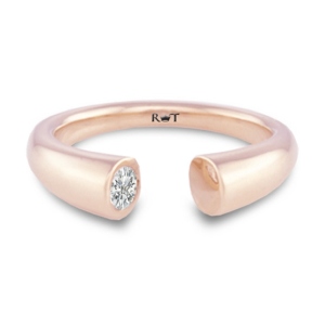 Rony Tennenbaum 14K Rose Gold Diamond Solitaire "Wed" Ring